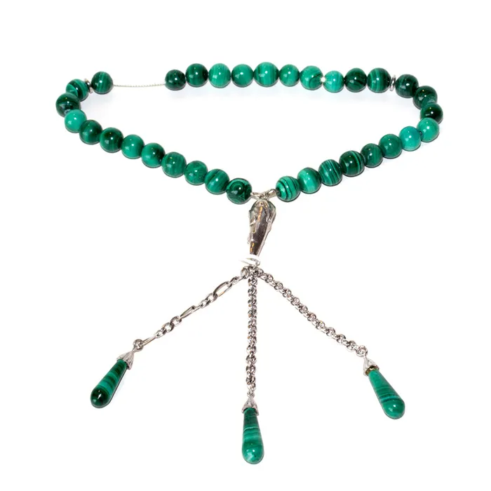 Rings Ouzounian Rosary Silver 925 with Malachite Ouzounian Jewelry