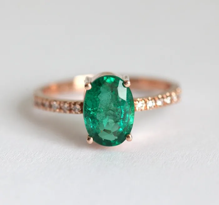 Rings Stella Oval Emerald Ring Capucinne