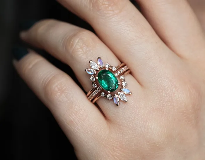 Rings Stella Oval Emerald Ring Capucinne