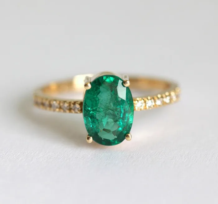 Rings Stella Oval Emerald Ring Capucinne