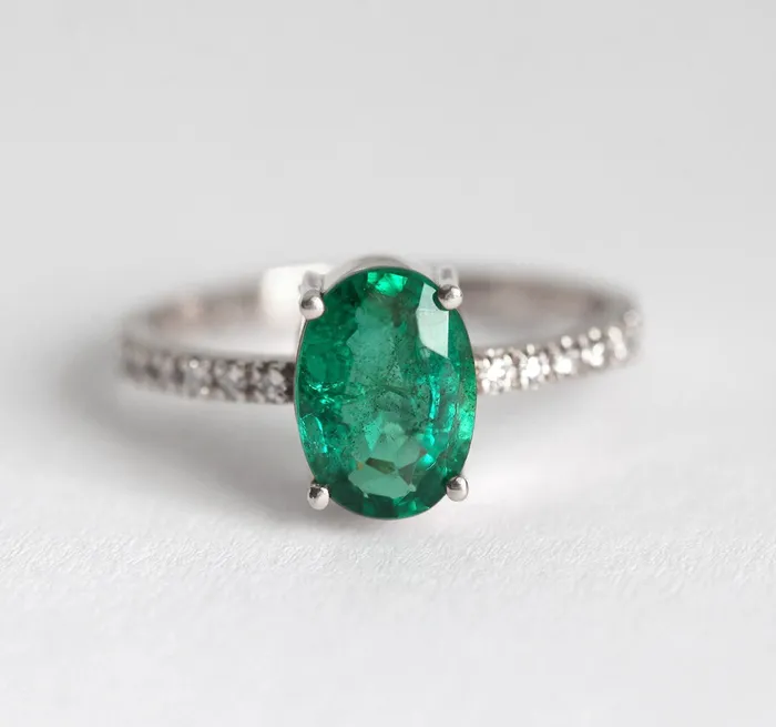 Rings Stella Oval Emerald Ring Capucinne