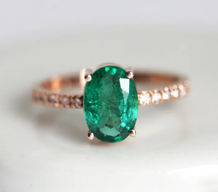 Rings Stella Oval Emerald Ring Capucinne