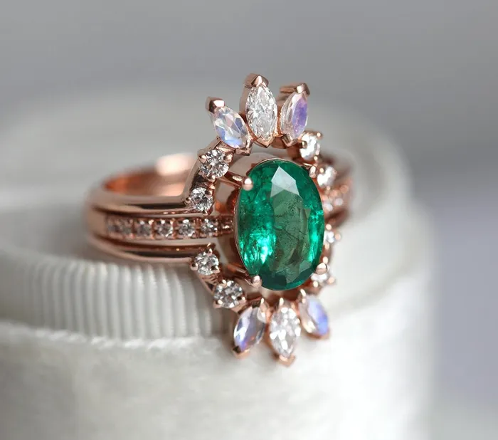 Rings Stella Oval Emerald Ring Capucinne