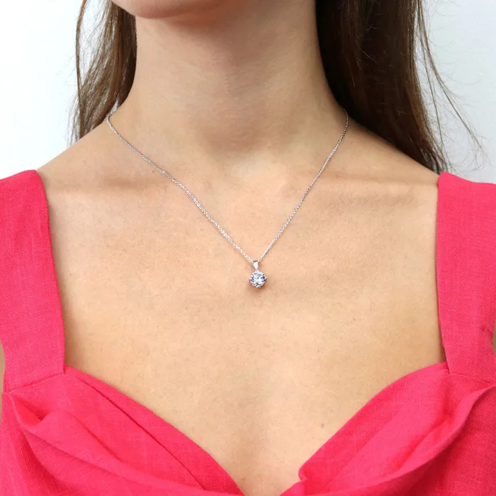 Solitaire 2ct CZ Necklace in Sterling Silver BERRICLE Necklaces