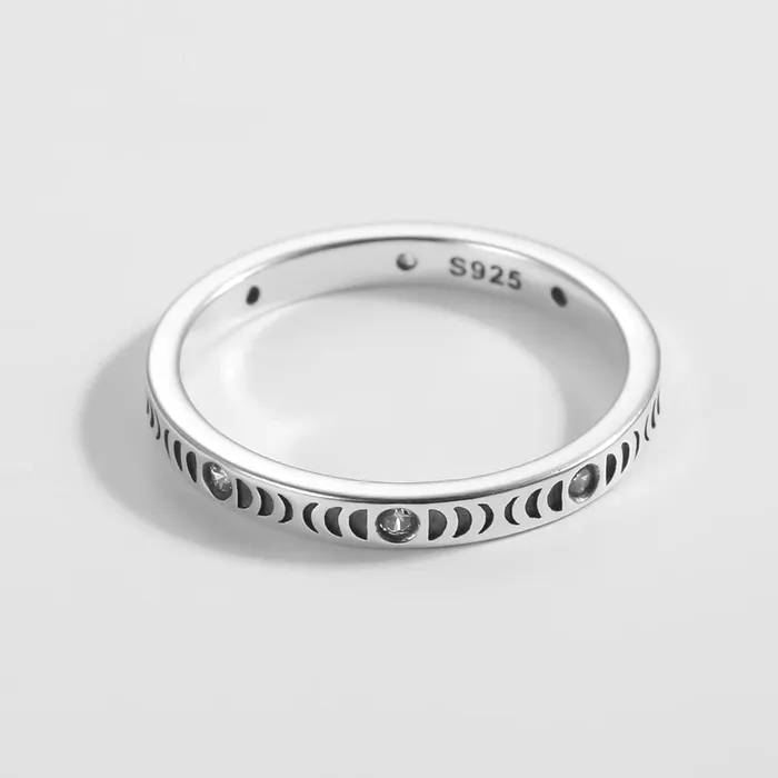 Sterling Silver Moon Phases Ring WickedAF Rings