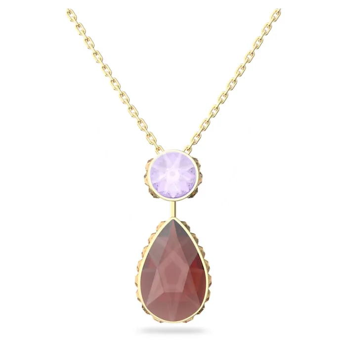 Swarovski Orbita necklace Drop cut crystal Multicolored Goldtone plated Swarovski Necklaces Swarovski Orbita necklace Drop cut crystal Multicolored Goldtone plated Swarovski Necklaces