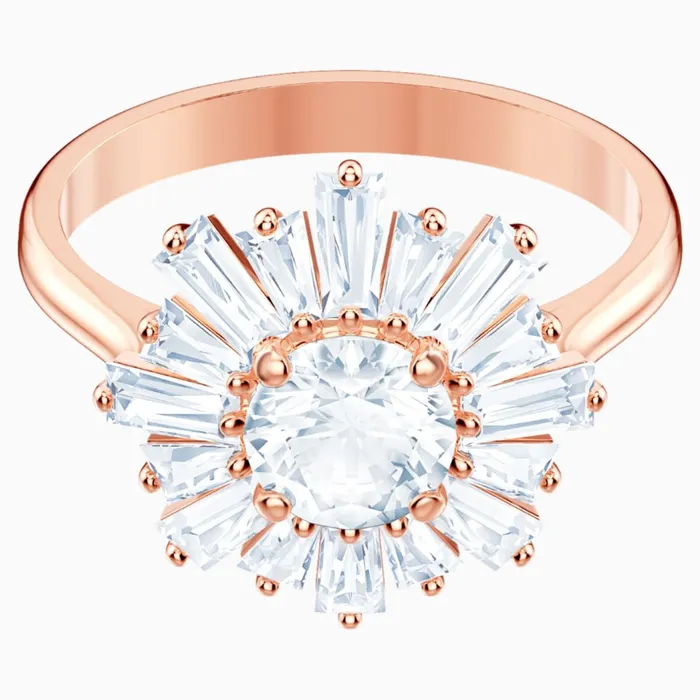 Swarovski Rings Swarovski Sunshine Ring White RoseGold Tone Size 55