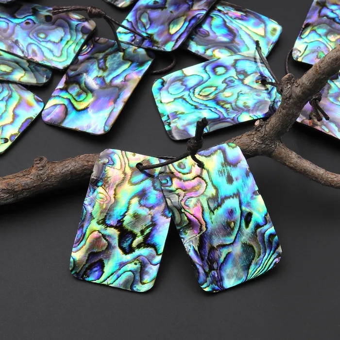 AAA Natural Rainbow Abalone Rectangle Earring Pair Drilled Matched Gemstone Bead Pair A1 Intrinsic Trading Earrings AAA Natural Rainbow Abalone Rectangle Earring Pair Drilled Matched Gemstone Bead Pair A1 Intrinsic Trading Earrings