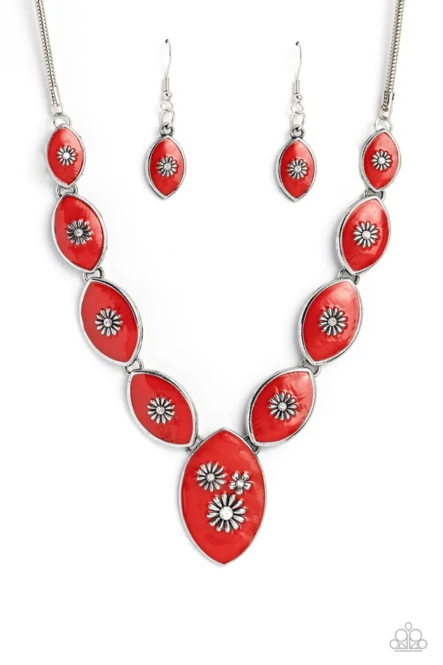 All Eyes On U Jewelry Paparazzi Accessories Necklaces Pressed Flowers Red Paparazzi Necklace All Eyes On U Jewelry Paparazzi Accessories Necklaces Pressed Flowers Red Paparazzi Necklace