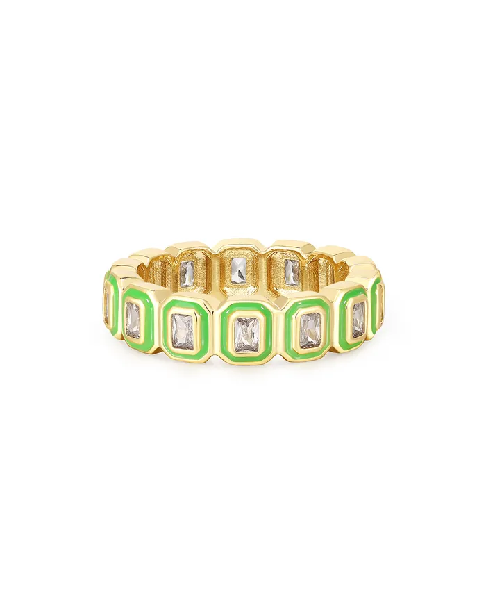 Bezel Ballier Ring Bright Green Gold Luv Aj Rings