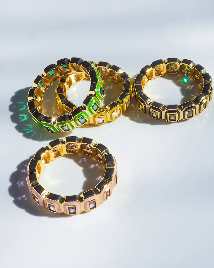 Bezel Ballier Ring Bright Green Gold Luv Aj Rings Bezel Ballier Ring Bright Green Gold Luv Aj Rings