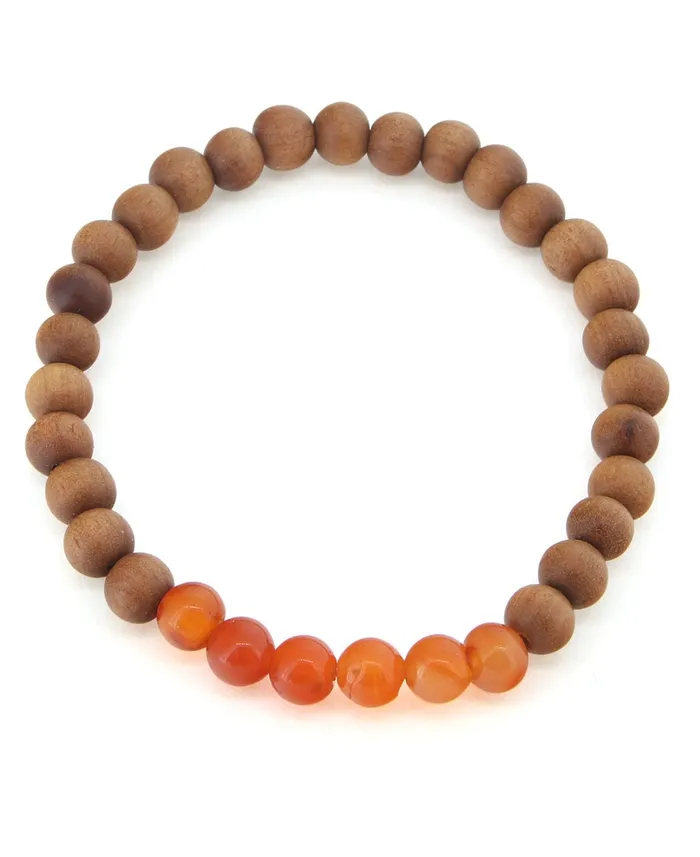 Buddha Groove Bracelets Gemstone and Sandalwood Mala Beaded Bracelet