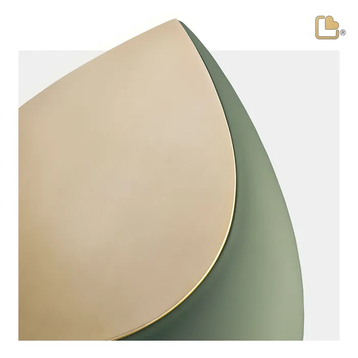 Drop Standard Adult Urn Sage Green Brushed Gold LoveUrns Earrings