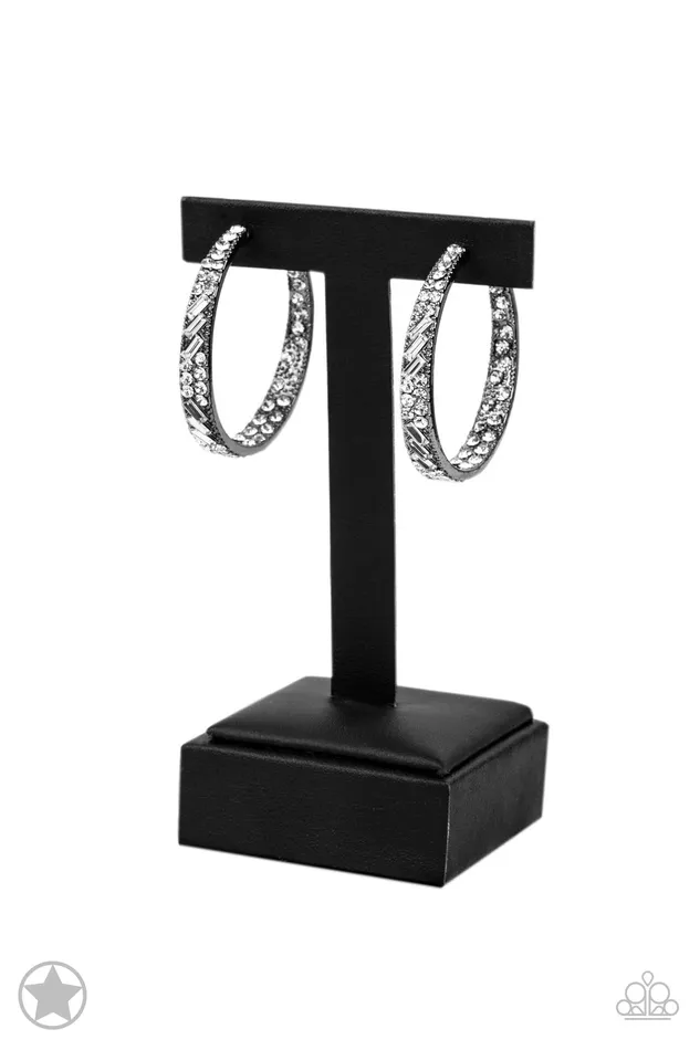 Earrings All Eyes On U Jewelry Paparazzi Accessories GLITZY By Association Gunmetal Paparazzi Earrings