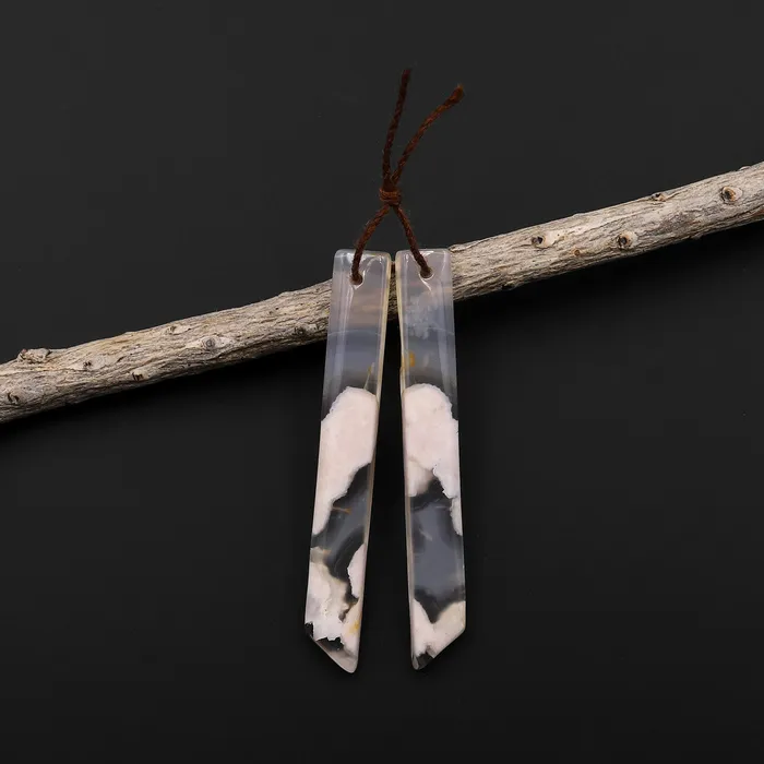 Earrings Intrinsic Trading Natural Cherry Blossom Agate Earring Pair Drilled Matched Long Beveled Rectangle Pair Aka Flower Agate A3 Earrings Intrinsic Trading Natural Cherry Blossom Agate Earring Pair Drilled Matched Long Beveled Rectangle Pair Aka Flower Agate A3