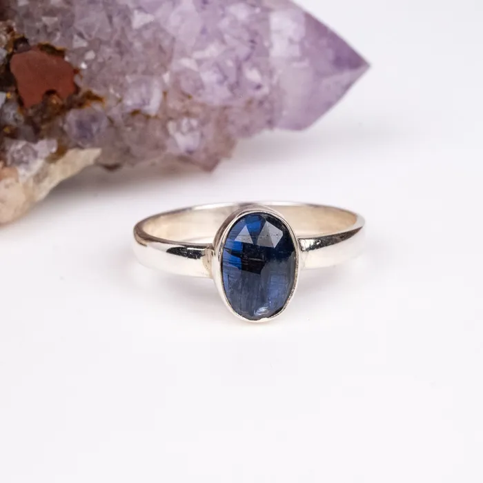 InnerVision Crystals Kyanite Ring 9x7mm Size 8 925 Silver Rings