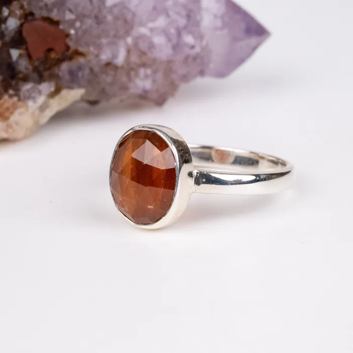 InnerVision Crystals Rings Orange Kyanite Ring 11x10mm Size 9 925 Silver