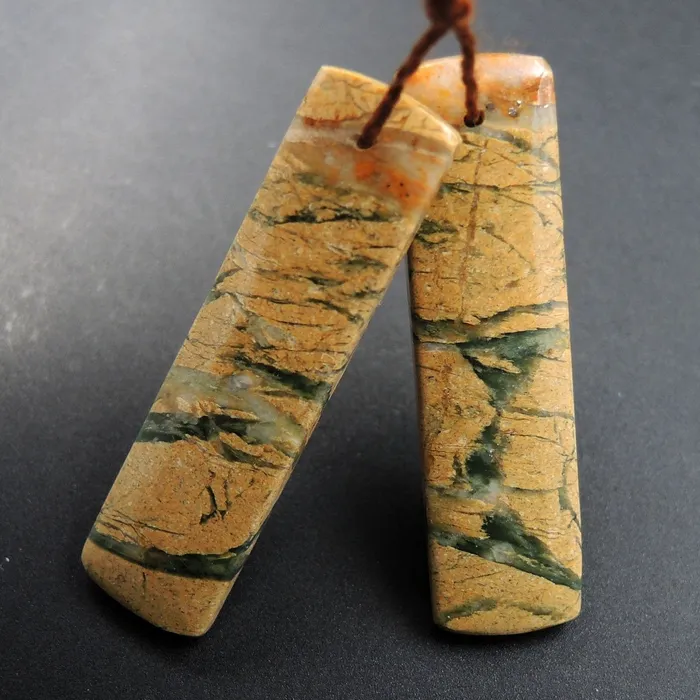 Intrinsic Trading Earrings Drilled Natural Green Canyon Jasper Earring Pair Rectangle Cabochon Cab Pair Drilled Matched Earrings Bead Pair E3150 Intrinsic Trading Earrings Drilled Natural Green Canyon Jasper Earring Pair Rectangle Cabochon Cab Pair Drilled Matched Earrings Bead Pair E3150
