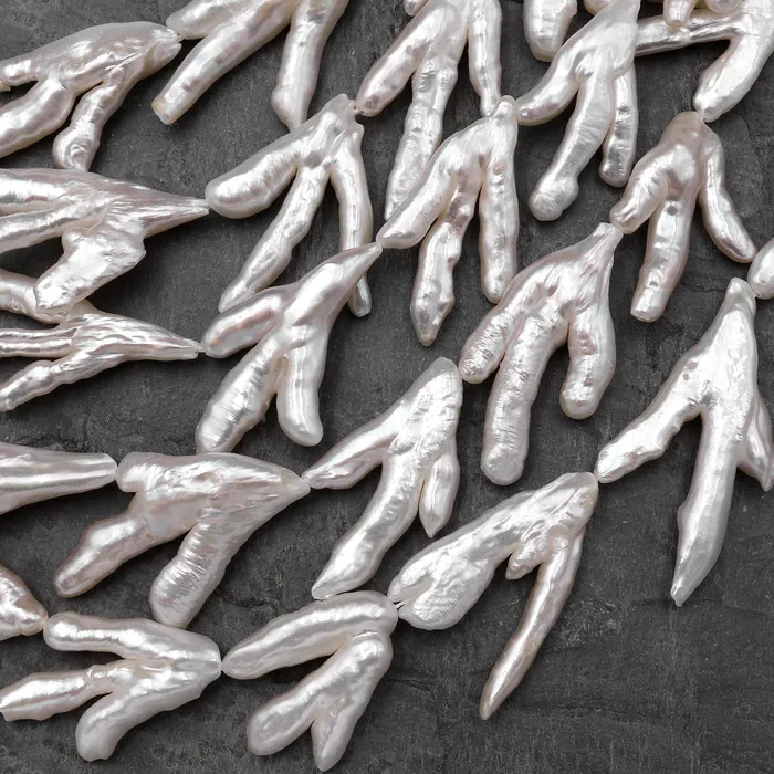 Large Thick Freeform Natural White Biwa Pearl Long Stick Branch Pearl Top Drilled Pendant Genuine Freshwater Pearl 16 Strand Intrinsic Trading Necklaces Large Thick Freeform Natural White Biwa Pearl Long Stick Branch Pearl Top Drilled Pendant Genuine Freshwater Pearl 16 Strand Intrinsic Trading Necklaces
