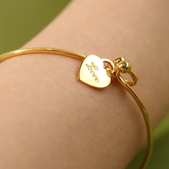 LOULOUROSE Necklaces Heart Plaque Bangle LOULOUROSE Necklaces Heart Plaque Bangle