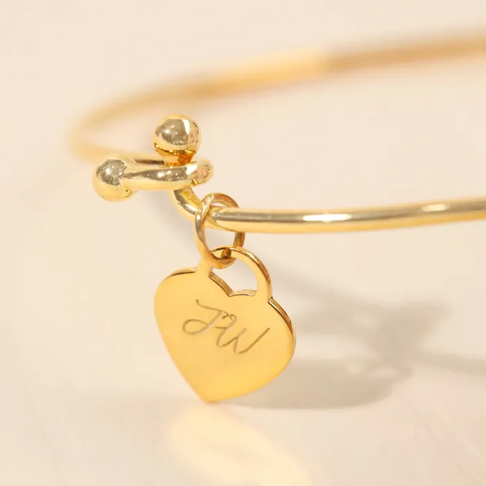 LOULOUROSE Necklaces Heart Plaque Bangle LOULOUROSE Necklaces Heart Plaque Bangle
