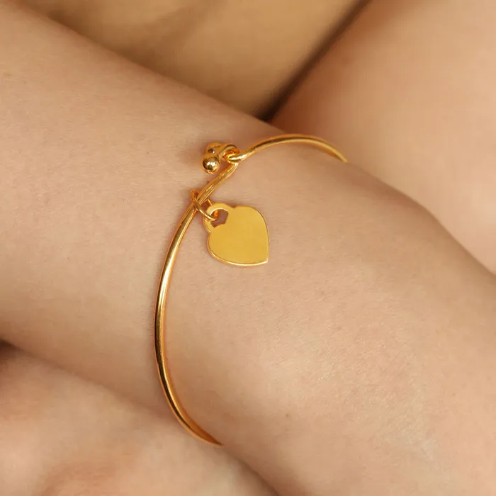 LOULOUROSE Necklaces Heart Plaque Bangle LOULOUROSE Necklaces Heart Plaque Bangle