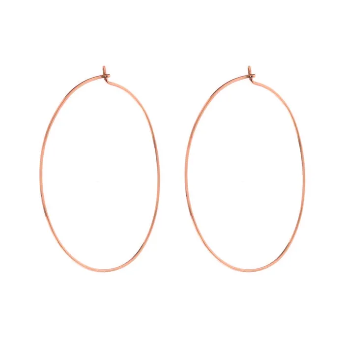 Luv Aj Earrings Capri Wire Hoops Rose Gold