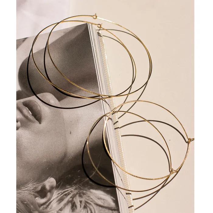 Luv Aj Earrings Capri Wire Hoops Rose Gold