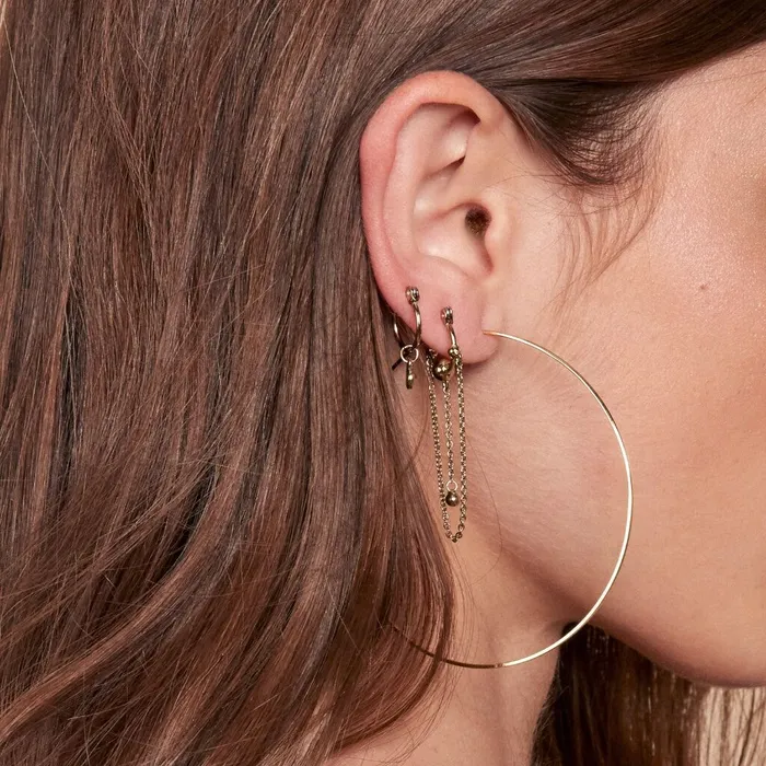 Luv Aj Earrings Capri Wire Hoops Rose Gold