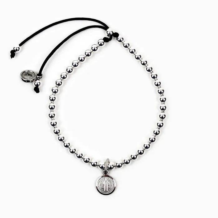 My Saint My Hero Bracelets Sterling Silver Beaded Benedictine Blessing Bracelet