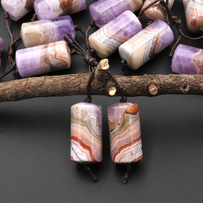 Natural Rainbow Amethyst Earring Pair Matched Cylinder Tube 20mm Gemstone Beads A5 Intrinsic Trading Earrings Natural Rainbow Amethyst Earring Pair Matched Cylinder Tube 20mm Gemstone Beads A5 Intrinsic Trading Earrings