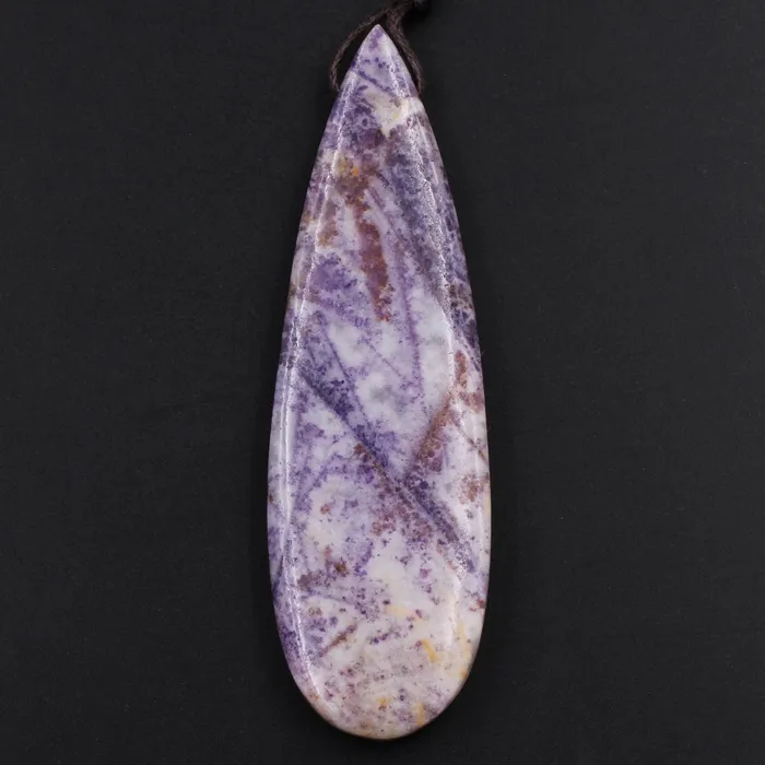 Necklaces Intrinsic Trading Natural Petrified Purple Fluorite Pendant Drilled Teardrop Natural Stone Pendant Side Drilled Long Multi Color Purple White Stone