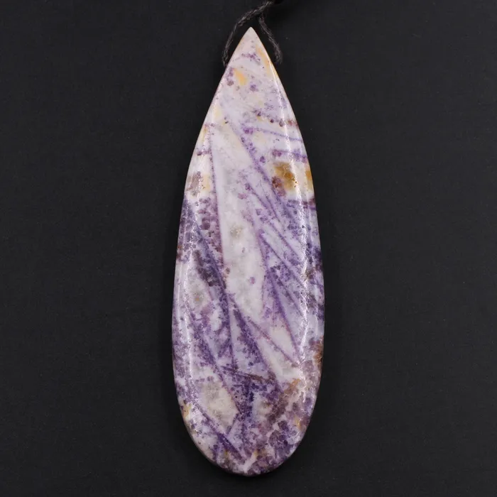 Necklaces Intrinsic Trading Natural Petrified Purple Fluorite Pendant Drilled Teardrop Natural Stone Pendant Side Drilled Long Multi Color Purple White Stone