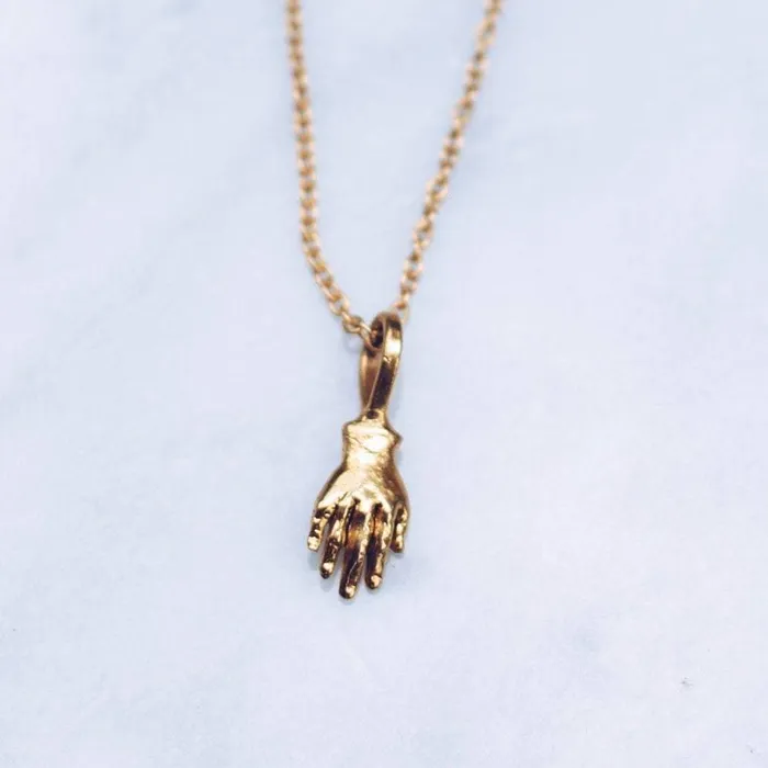 Necklaces Jess Zabala Jewelry ORACLE HAND NECKLACE 24K GOLD PLATED