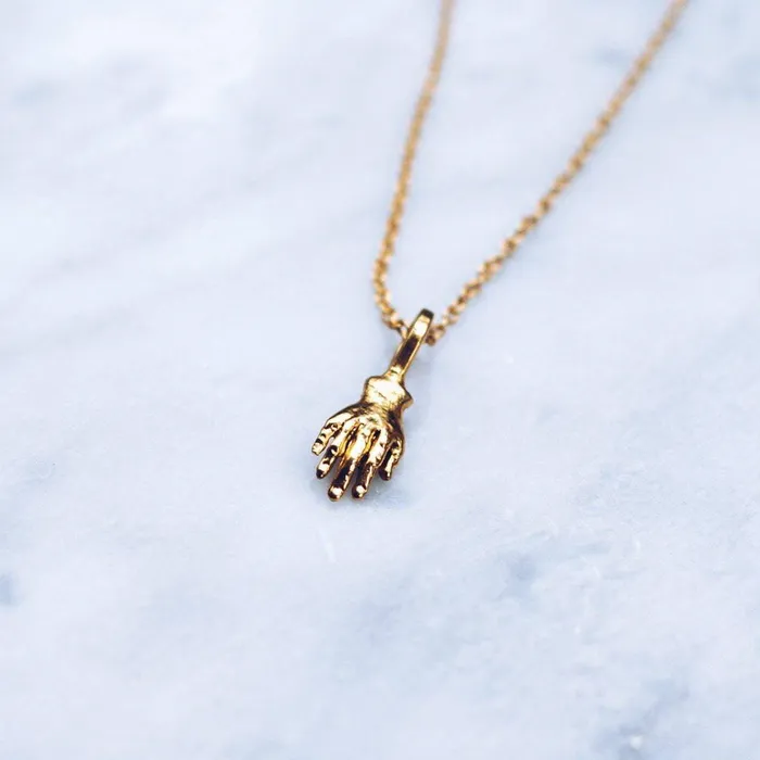 Necklaces Jess Zabala Jewelry ORACLE HAND NECKLACE 24K GOLD PLATED