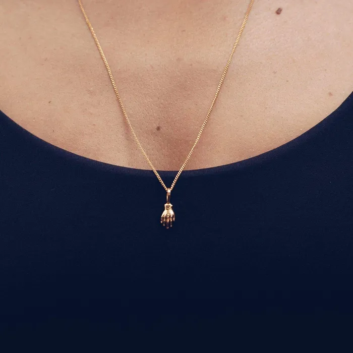 Necklaces Jess Zabala Jewelry ORACLE HAND NECKLACE 24K GOLD PLATED