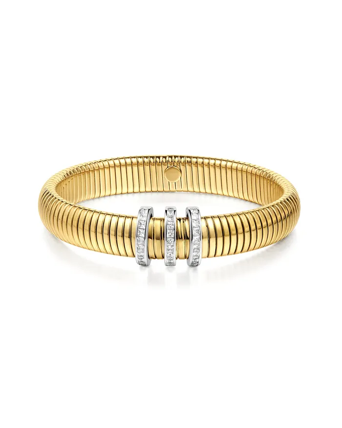 Pave Trio Snake Chain Bracelet Luv Aj Bracelets
