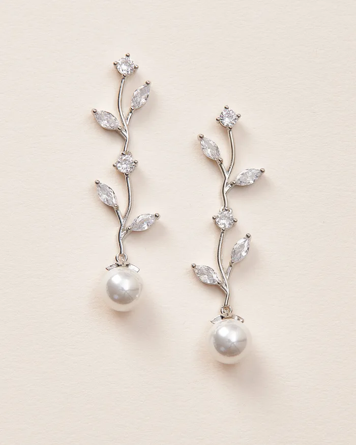 Pearl Floral Dangle Earrings Dareth Colburn Earrings