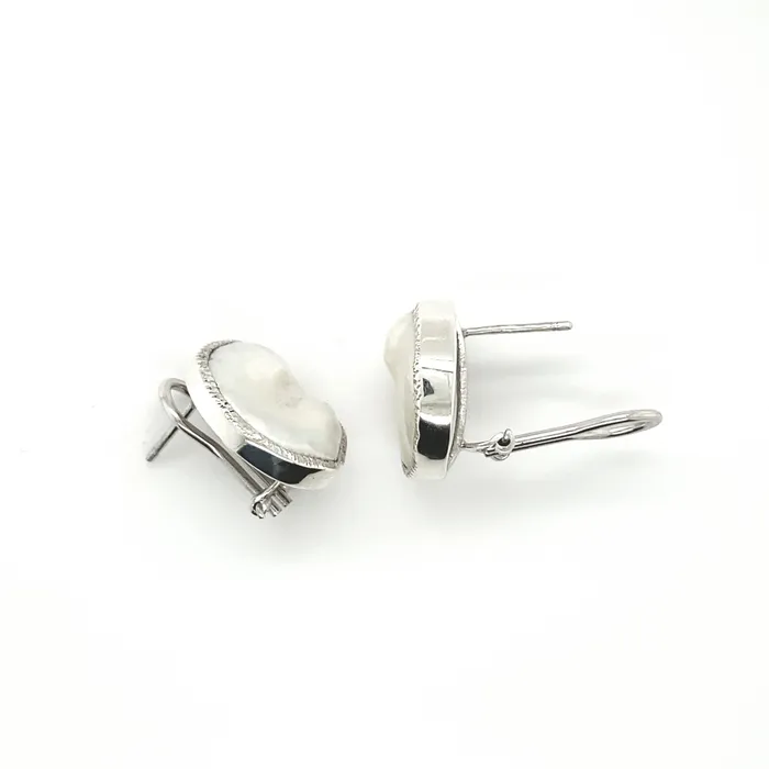 Q Evon Silver Baroque Pearl Post Earrings Earrings