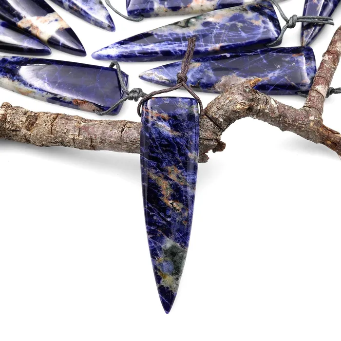 Rare Natural Orange Sodalite Pendant Long Triangle Dagger Side Drilled Focal Bead A4 Intrinsic Trading Necklaces Rare Natural Orange Sodalite Pendant Long Triangle Dagger Side Drilled Focal Bead A4 Intrinsic Trading Necklaces