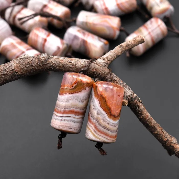 Rare Natural Peach Orange Red Rainbow Amethyst Earring Pair Matched Cylinder Tube 20mm Gemstone Beads A2 Intrinsic Trading Earrings Rare Natural Peach Orange Red Rainbow Amethyst Earring Pair Matched Cylinder Tube 20mm Gemstone Beads A2 Intrinsic Trading Earrings