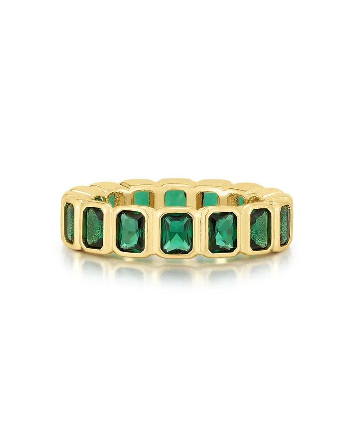 Rings Bezel Emerald Ballier Ring Emerald Green Gold Luv Aj