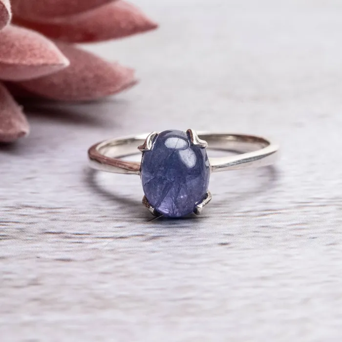 Rings InnerVision Crystals Tanzanite Ring 9x7mm Size 9 925 Silver