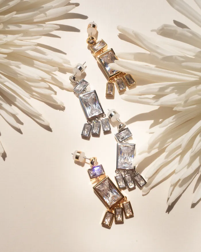 Rings Luv Aj Baguette Shaker Statement Studs Silver Rings Luv Aj Baguette Shaker Statement Studs Silver