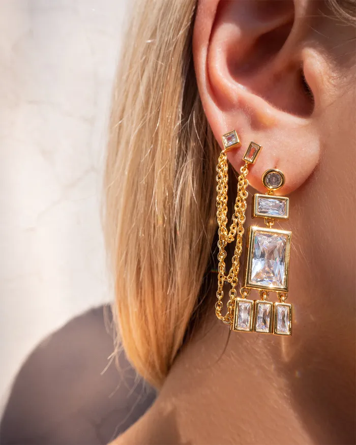 Rings Luv Aj Baguette Shaker Statement Studs Silver Rings Luv Aj Baguette Shaker Statement Studs Silver