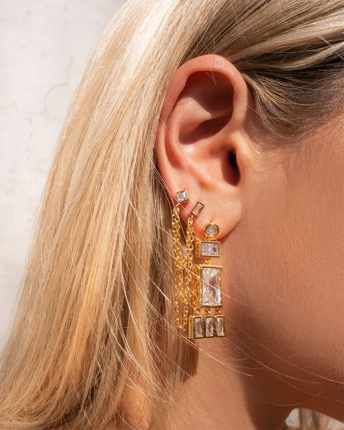 Rings Luv Aj Baguette Shaker Statement Studs Silver Rings Luv Aj Baguette Shaker Statement Studs Silver