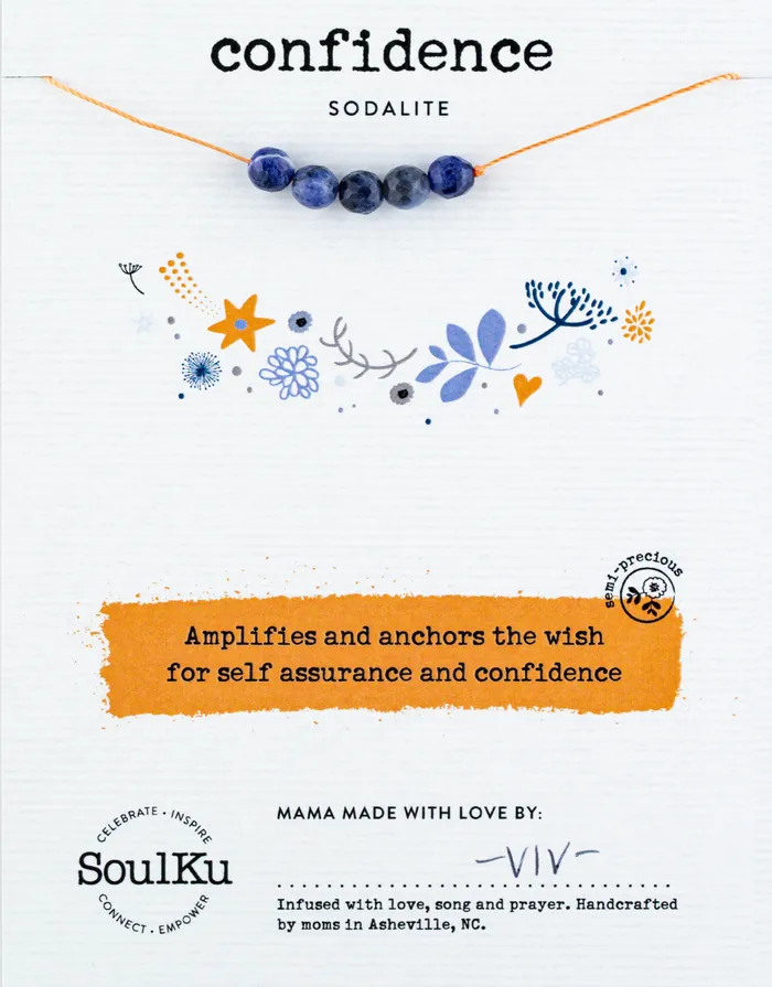 SoulKu Necklaces Sodalite Big Wishes Necklace for Confidence