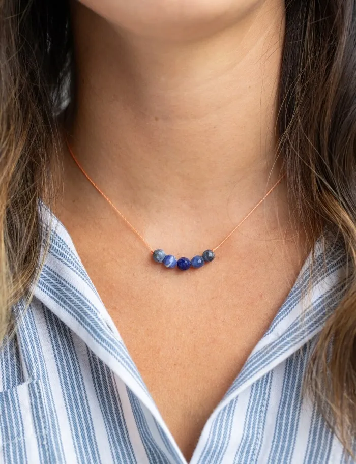 SoulKu Necklaces Sodalite Big Wishes Necklace for Confidence