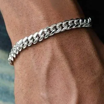SpicyIce Bracelets 8mm White Gold Cuban Bracelet