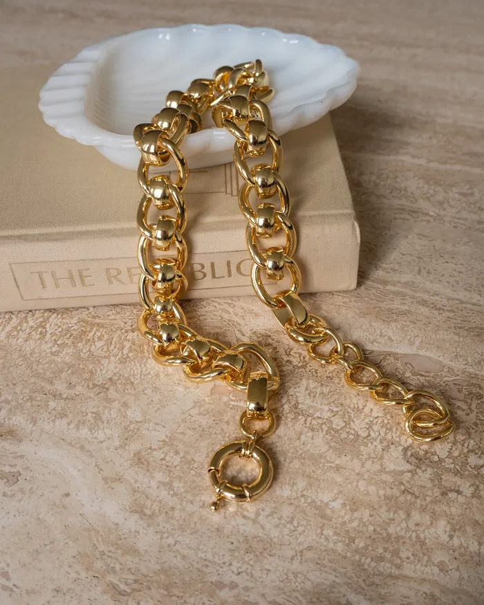 The Lola Oversized Chain Necklace Gold Luv Aj Necklaces The Lola Oversized Chain Necklace Gold Luv Aj Necklaces